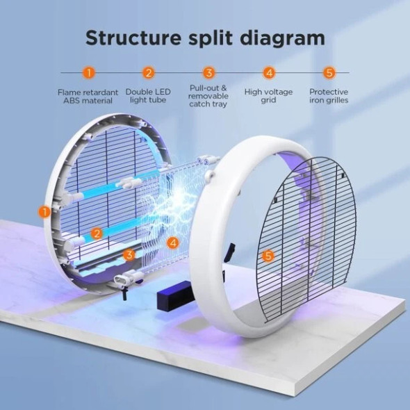 POWBUZZ BUG ZAPPER BNIB NO NOISE BUG REPELLENT CHILD PET SAFE - WHITE