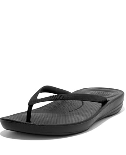 FitFlop Women's Iqushion Ergonomic, Arch Support Flip-Flops, Size 8, Black