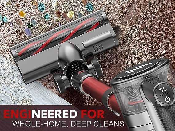 ZokerLife Stick Cordless Vacuum Cleaner 2200mAh 35min runtime Lightweight - RED New