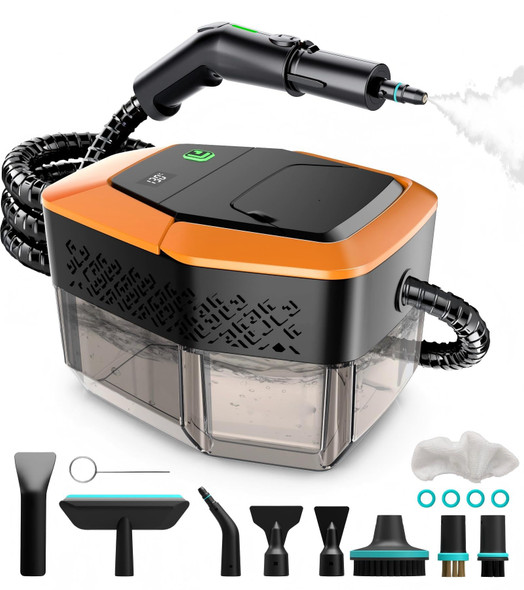 KBTYE STEAM CLEANER 3-LEVEL HEAT-UP HEATING ELEMENT 12PCS BACK ORANGE