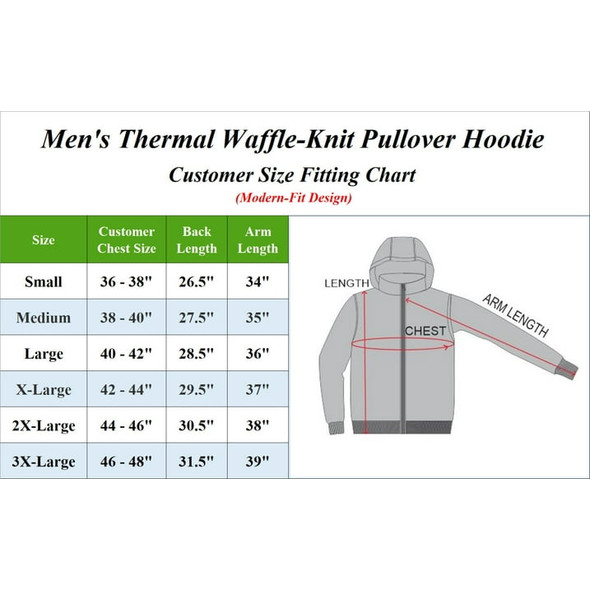 BLUE ICE MEN'S WAFFLE KNIT THERMAL PULLOVER HOODIE - SIZE: 3XL - NATURAL New