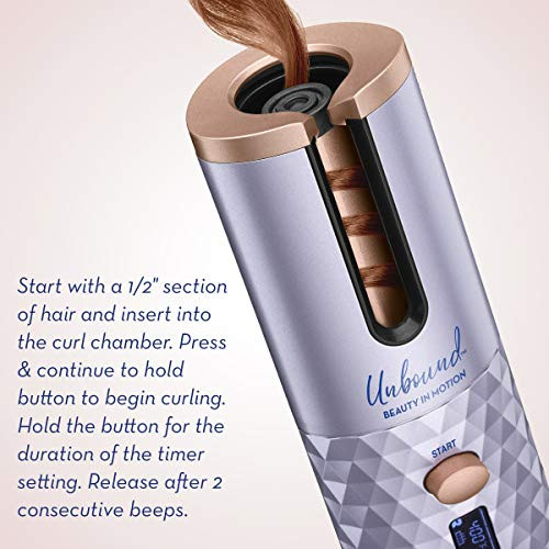 CONAIR UNBOUND CORDLESS AUTO CURLER RECHARGEABLE AUTO CURLER FOR CURLS WAVE