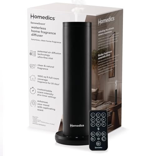 HOMEDICS SERENESCENT WATERLESS HOME FRAGRANCE DIFFUSER LARGE ROOMS - BLACK