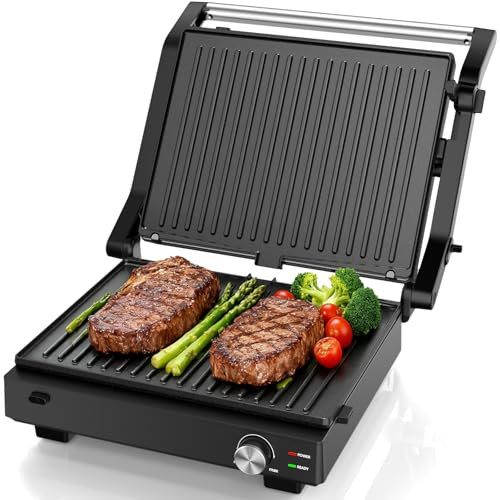 VALUEJOY Electric Indoor Grill, 14'' Panini Grill, 1600W, Removable, GC5408-UL