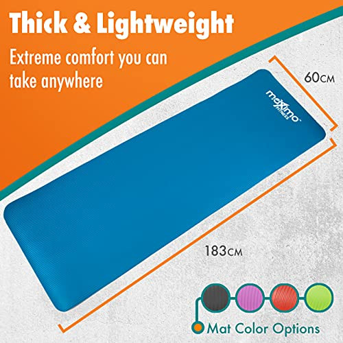 MAXIMO FITNESS EXERCISE MAT - 183 CM X 60 CM EXTRA THICK - BLUE