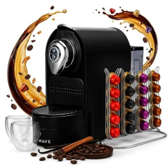 CHEFWAVE KÁVA MINI ESPRESSO MACHINE NESPRESSO 20 BAR PRESSURE CW-NCM01B - BLACK