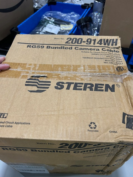 STEREN RG59 BUNDLED CAMERA CABLE 500FT - WHITE
