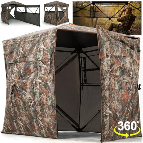 HUNTSEN Hunting Blind 270 Degree See Through Ground Hunting Blind HT001712