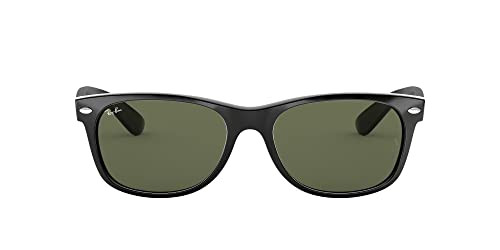 RB2132 RAY-BAN UNISEX NEW WAYFARER SQUARE NON POLORIZED BLACK/GREEN - 55 MM