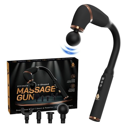 PURSONIC DEEP TISSUE MASSAGE GUN U-SHAPED POSITIONING MG-1200 - Black