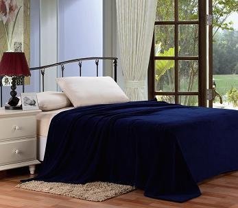 MOSHELLS MICROPLUSH BLANKET QUEEN SIZE NAVY BLUE. New