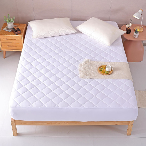 evuL 100% Waterproof Coated Microfiber Mattress Productor 15" Deep Pocket White