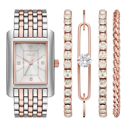 FOLIO WOMEN'S THREE-HAND TWO-TONE WATCH - SILVER/ROSE -  FMDFL2088