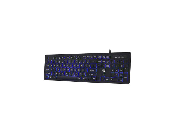 ADESSO AKB-139EB Black 104-key US Layout Normal Keys USB Wired Standard Large