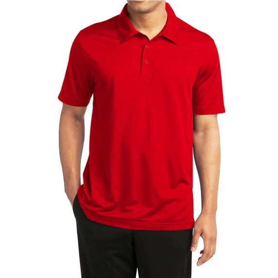 GALAXY BY HARVIC MEN'S DRY FIT MOISTURE-WICKING POLO SHIRT - SIZE: LARGE - D RED New