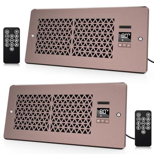 MATULSA Register Booster Fan 2-Pack, 4" x 10" Register, Remote Control - Bronze