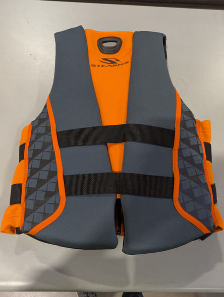 STEARNS HYDROPRENE ADULT LIFE JACKET - SIZE: MEN M - BLACK/ORANGE New