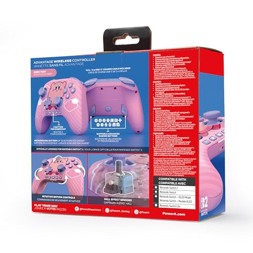 POWERA ADVANTAGE WIRELESS CONTROLLER NINTENDO SWITCH 2 KIRBY PUFF NSGP0547-01V