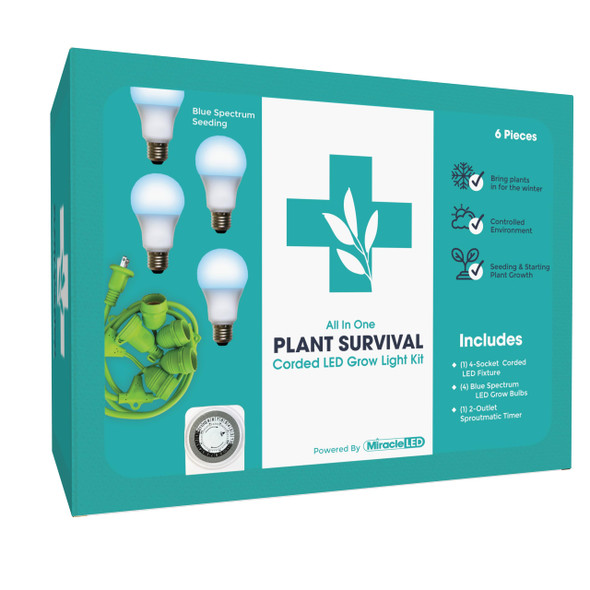 MIRACLE LED KEEP’EM ALIVE PLANT SURVIVAL GROWING KIT 4KK BLUE SPECTRUM - BLACK