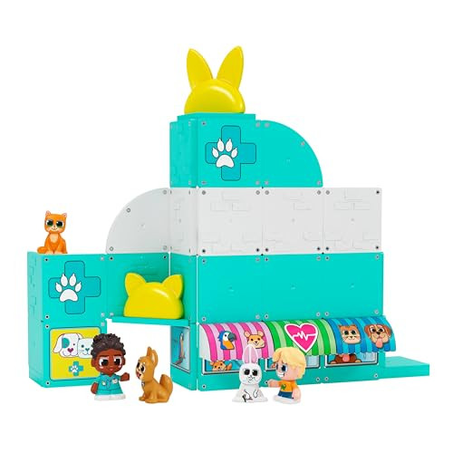 Tile Town Pet Vet Magnetic Tiles Set, 48 Piece Magnet Tiles for Kids