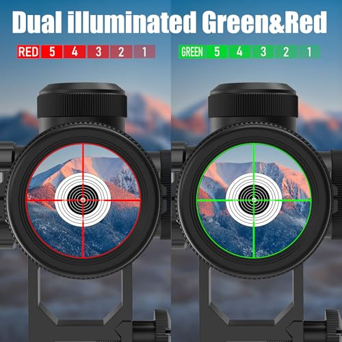 UUQ 3-9X40 COMPACT RIFLE SCOPE RED/GREEN ILLUMINATED RETICLE, BLACK