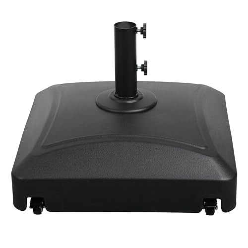 SIMPLE DELUXE 125LB CAPACITY FILLABLE MOBILE PATIO UMBRELLA BASE - BLACK