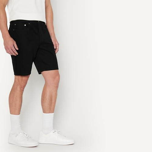 AMAZON ESSENTIALS MEN HEAVYWEIGHT STRETCH STRAIGHT-FIT JEAN SHORTS SIZE 34 BLACK New