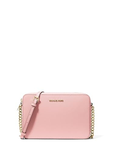 MK womens Jet Set Large Crossbody Bag - GOLD HARDWARE/POWDER BLUSH/BLUE SNAKE