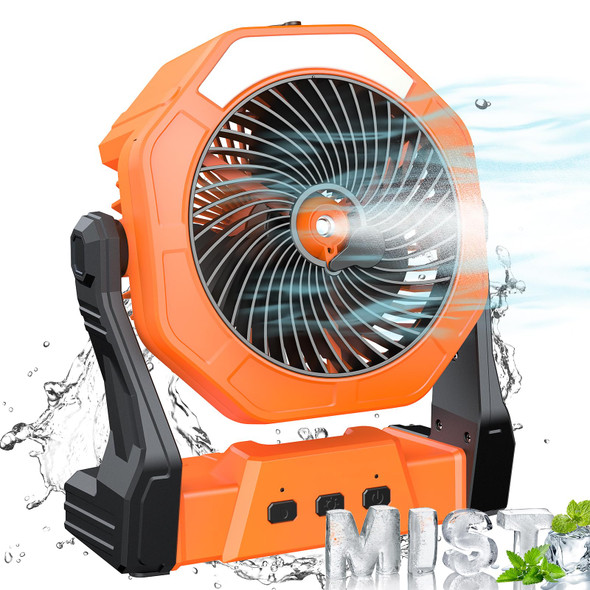 AUSIC PORTABLE MISTING FAN FOR OUTDOOR COOLING [8-35HRS] BATTERY - ORANGE