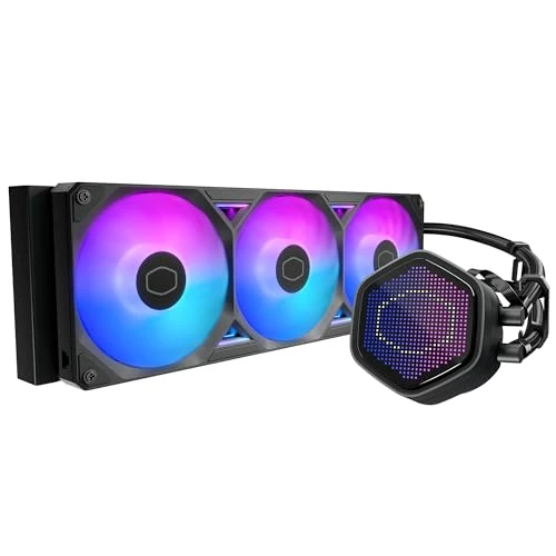 COOLER MASTER ATMOS II 360 PIXEL LED AIO CPU LIQUID COOLER 360MM RADIATOR BLACK New