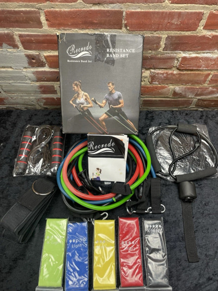 RECREDO FITNESS RESISTANCE WORKOUT BANDS SET - MULTICOLOR