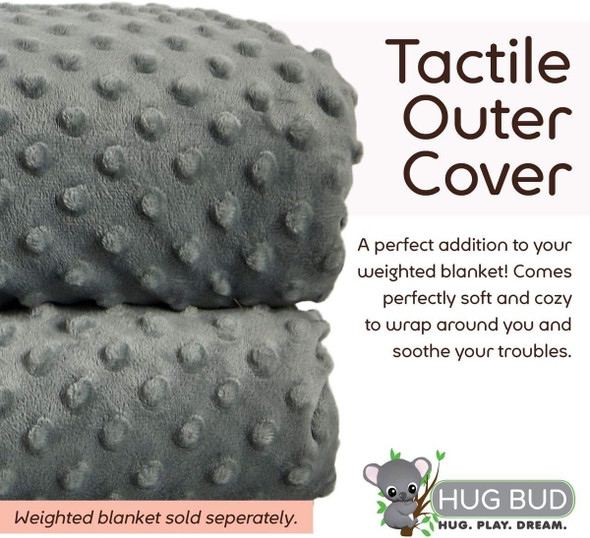 HUG BUD OUTER BLANKET COVER ONLY - QUEEN 60" X 80" - STONE GRAY