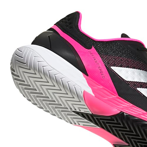 ADIDAS MENS DEFIANT SPEED 2 size 7.5 MEN BLACK/SILVER METALLIC/LUCID PINK