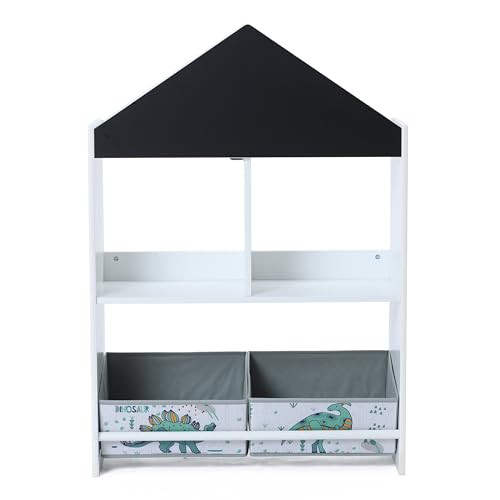 Luxenhome Children's Multi-Functional Wooden Open Bookcase Toy Storage Bin New