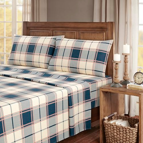 Kathy Ireland 100% TurkPad Cotton Flannel Sheet Set Signature Plaid King