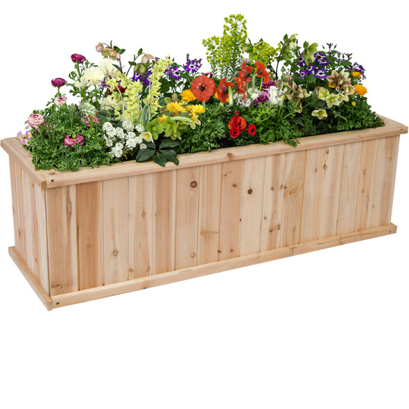 SHINE COMPANY PREMIUM CEDAR RAISED GARDEN BED NATURAL