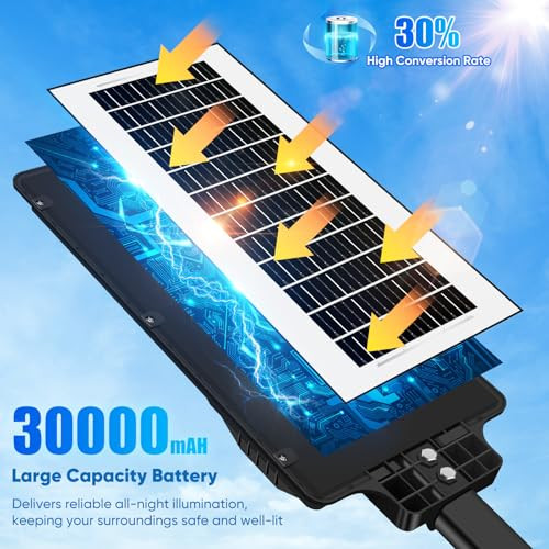 TOWPONICS 6000W Solar Street Lights Replacement, 460000LM Solar Lights Outdoor