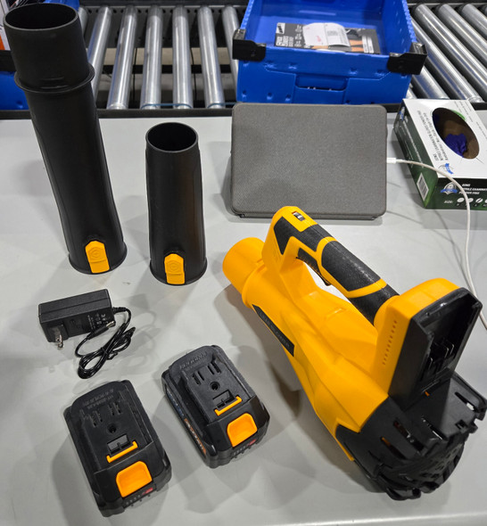 20V LEAF BLOWER CORDLESS WITH 2 BATTERY AND CHARGER - YELLOW