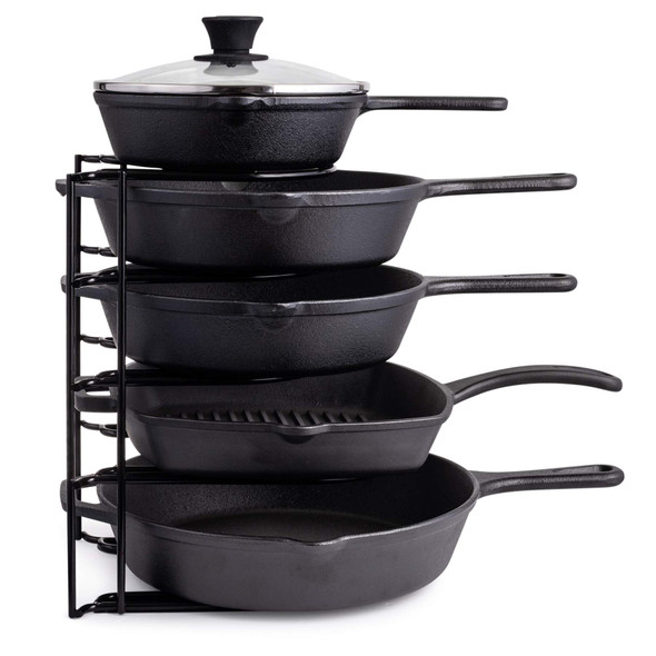 CUISINEL HEAVY DUTY POTS AND PANS ORGANIZER RACK 12.2" TALL 5 TIER - BLACK New