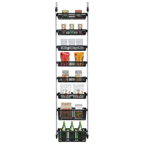SMART DESIGN 8-TIER OVER THE DOOR HANGING PANTRY ORGANIZER BLACK 8005130-BLK