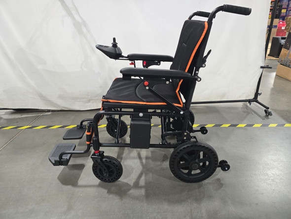 ELECTRIC WHEELCHAIR FOLDABLE ALL TERRAIN MOTORIZED WHEELCHAIRS - BLACK/ORANGE