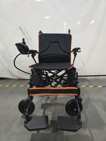 ELECTRIC WHEELCHAIR FOLDABLE ALL TERRAIN MOTORIZED WHEELCHAIRS - BLACK/ORANGE