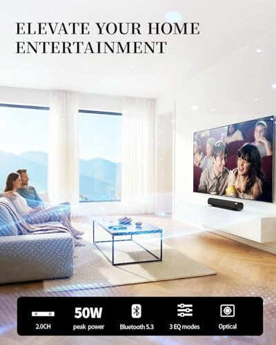 JIERBEN SOUND BAR WITH OPTICAL/AUX/HD ARC SURROUND SOUND SS02 - BLACK