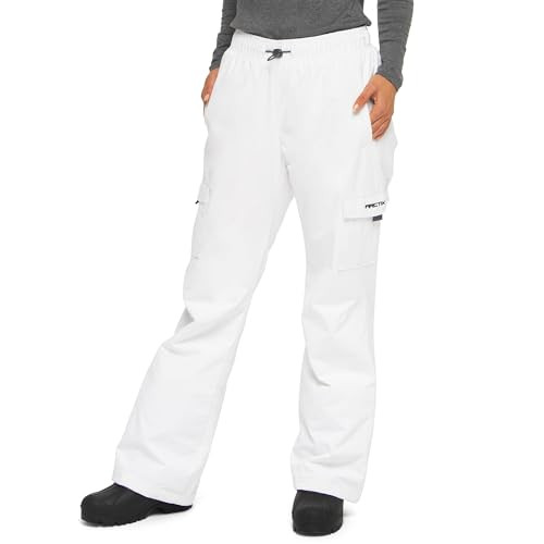 62640 Arctix Women's Lumi Pull Over Fleece Lined Cargo Snow Pants WHITE LARGE New
