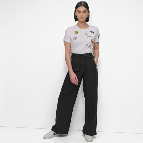 P3EKTS98 DKNY WOMENS PULL ON DRAWSTRING PANT SIZE S - BLACK New