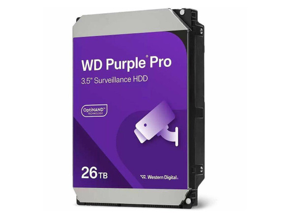 WD Purple Pro 26TB 3.5" Surveillance Internal Hard Drive HDD - SATA 6 Gb/s - 512