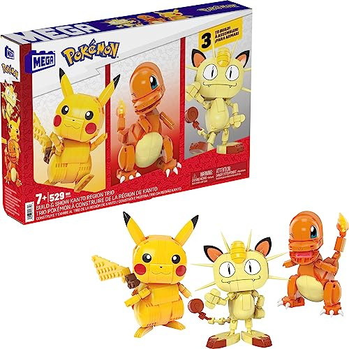 MEGA KANTO REGION TRIO WITH 529 PIECES 4 INCHES FOR KIDS HPF94 - MULTICOLOR New