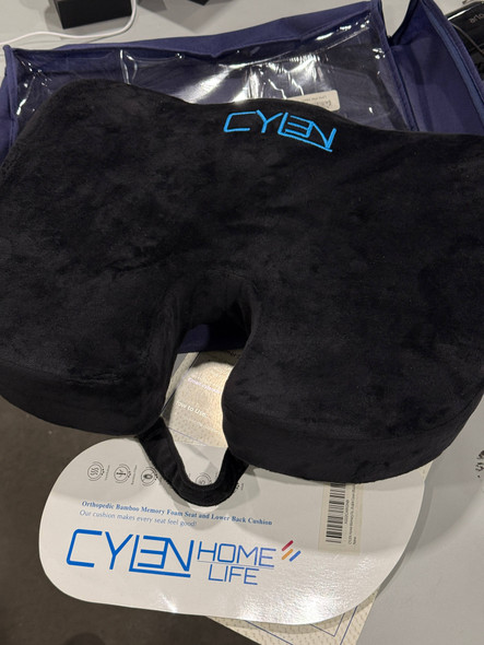 CYLEN HOME-MEMORY FOAM BAMBOO CHARCOAL INFUSED VENTILATED ORTHOPEDIC - BLACK