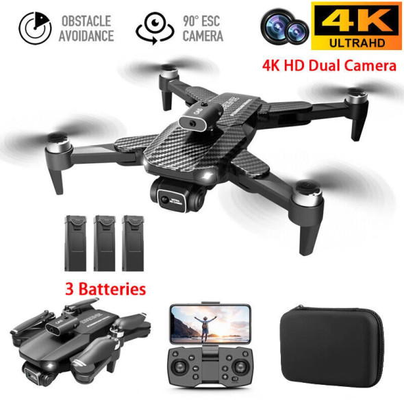 V162 DRONE DRONE WIFI FPV 4K HD DUAL CAMERA SELFIE OBSTACLE AVOIDANCE - CARBON