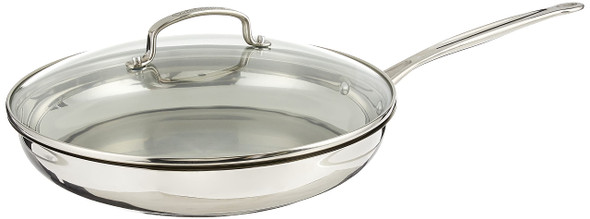 CUISINART 12" SKILLET GLASS COVER CHEF'S CLASSIC COLLECTION - STAINLESS STEEL